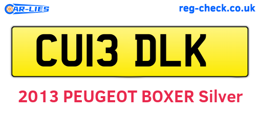 CU13DLK are the vehicle registration plates.