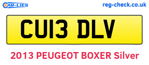 CU13DLV are the vehicle registration plates.