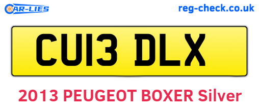 CU13DLX are the vehicle registration plates.