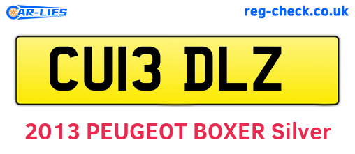 CU13DLZ are the vehicle registration plates.