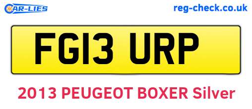 FG13URP are the vehicle registration plates.