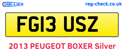 FG13USZ are the vehicle registration plates.
