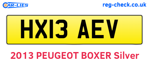 HX13AEV are the vehicle registration plates.