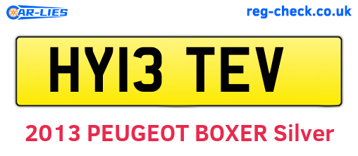 HY13TEV are the vehicle registration plates.
