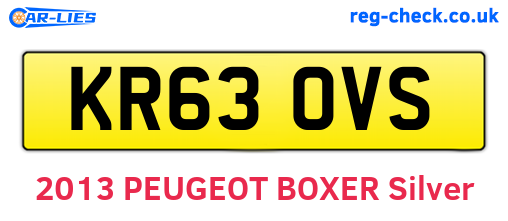 KR63OVS are the vehicle registration plates.