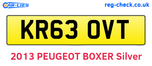 KR63OVT are the vehicle registration plates.