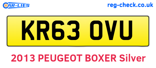 KR63OVU are the vehicle registration plates.