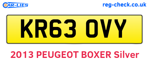 KR63OVY are the vehicle registration plates.