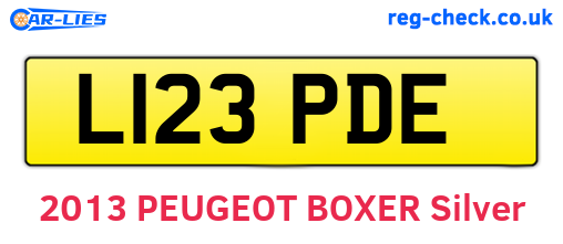 L123PDE are the vehicle registration plates.