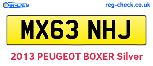 MX63NHJ are the vehicle registration plates.