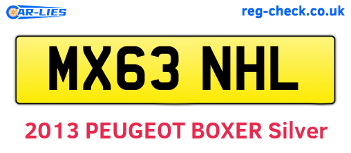 MX63NHL are the vehicle registration plates.