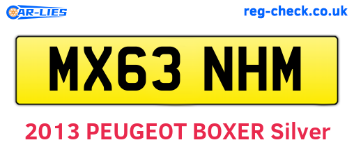 MX63NHM are the vehicle registration plates.