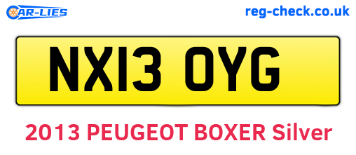 NX13OYG are the vehicle registration plates.