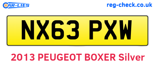 NX63PXW are the vehicle registration plates.