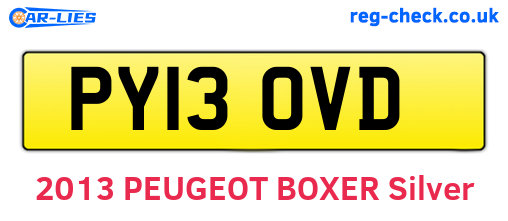 PY13OVD are the vehicle registration plates.