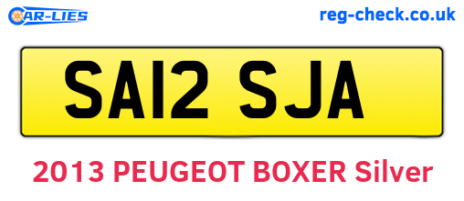 SA12SJA are the vehicle registration plates.
