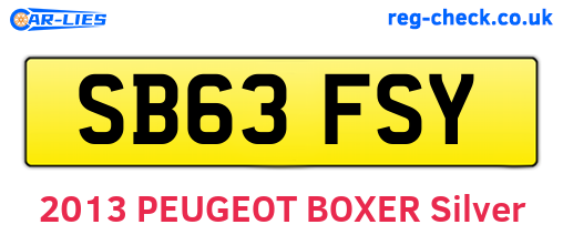 SB63FSY are the vehicle registration plates.