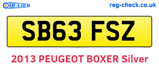 SB63FSZ are the vehicle registration plates.