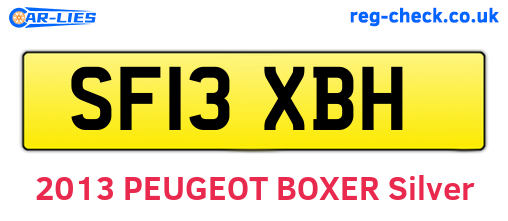 SF13XBH are the vehicle registration plates.