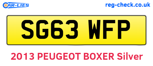 SG63WFP are the vehicle registration plates.
