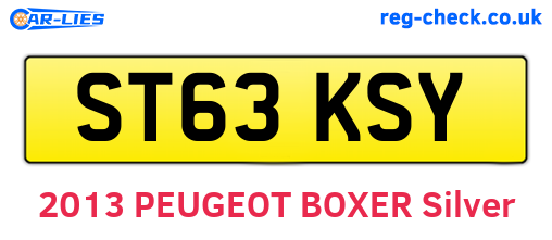 ST63KSY are the vehicle registration plates.
