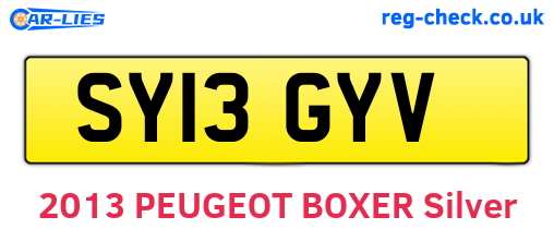 SY13GYV are the vehicle registration plates.