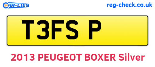 T3FSP are the vehicle registration plates.