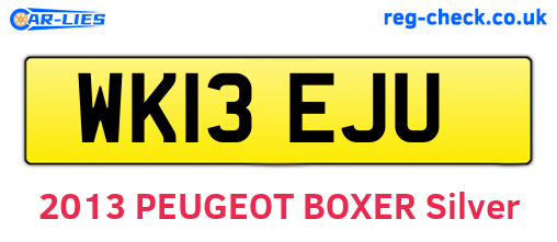 WK13EJU are the vehicle registration plates.