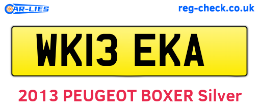 WK13EKA are the vehicle registration plates.