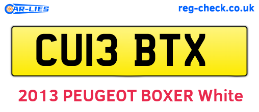 CU13BTX are the vehicle registration plates.