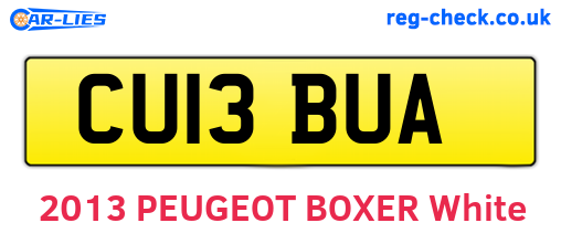 CU13BUA are the vehicle registration plates.