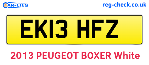 EK13HFZ are the vehicle registration plates.