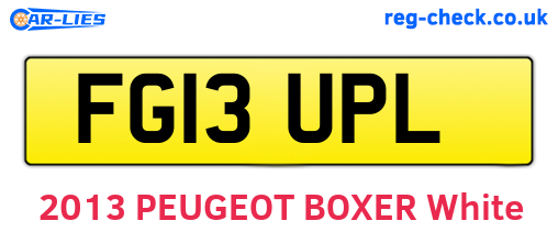 FG13UPL are the vehicle registration plates.