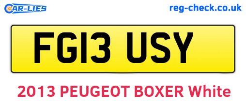 FG13USY are the vehicle registration plates.