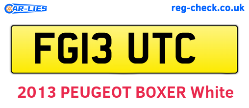 FG13UTC are the vehicle registration plates.