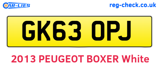 GK63OPJ are the vehicle registration plates.