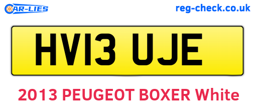 HV13UJE are the vehicle registration plates.