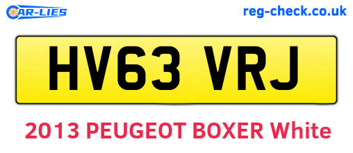HV63VRJ are the vehicle registration plates.