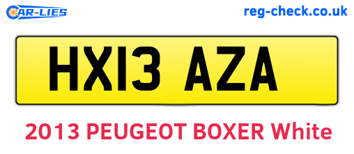 HX13AZA are the vehicle registration plates.