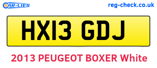 HX13GDJ are the vehicle registration plates.