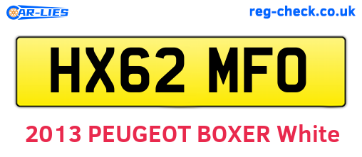 HX62MFO are the vehicle registration plates.