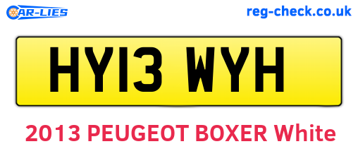 HY13WYH are the vehicle registration plates.
