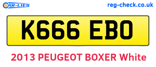 K666EBO are the vehicle registration plates.