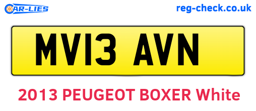 MV13AVN are the vehicle registration plates.