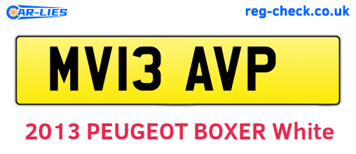 MV13AVP are the vehicle registration plates.