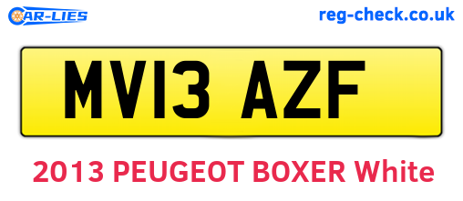MV13AZF are the vehicle registration plates.