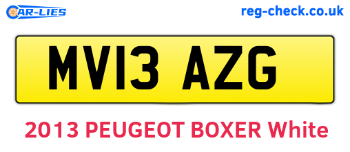 MV13AZG are the vehicle registration plates.