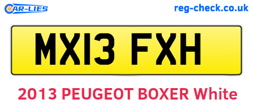 MX13FXH are the vehicle registration plates.
