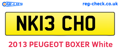 NK13CHO are the vehicle registration plates.