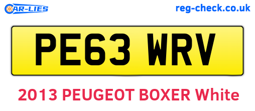PE63WRV are the vehicle registration plates.